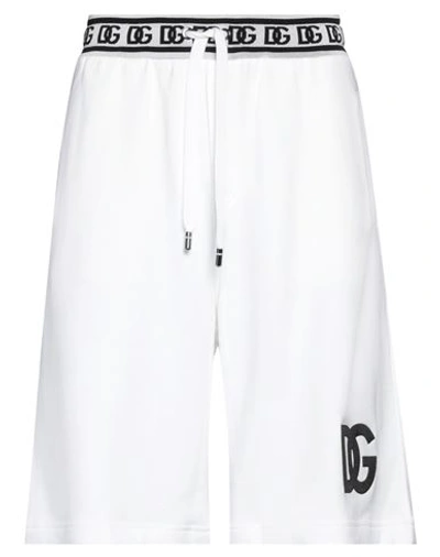Dolce & Gabbana Man Shorts & Bermuda Shorts White Size 30 Cotton, Polyester, Elastane