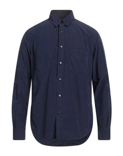 Aspesi Man Shirt Navy Blue Size L Polyester, Polyamide