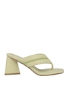 Bruno Premi Woman Toe Strap Sandals Light Green Size 11 Soft Leather In Green