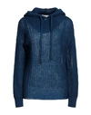 120% Lino Woman Sweater Navy Blue Size Xs Cashmere, Mohair Wool, Wool, Polyamide