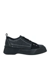 Jw Anderson Man Sneakers Black Size 10 Soft Leather, Textile Fibers