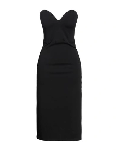 Forte Dei Marmi Couture Woman Midi Dress Black Size 2 Polyester, Elastane