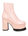 Haus Of Honey Woman Ankle Boots Pink Size 11 Soft Leather