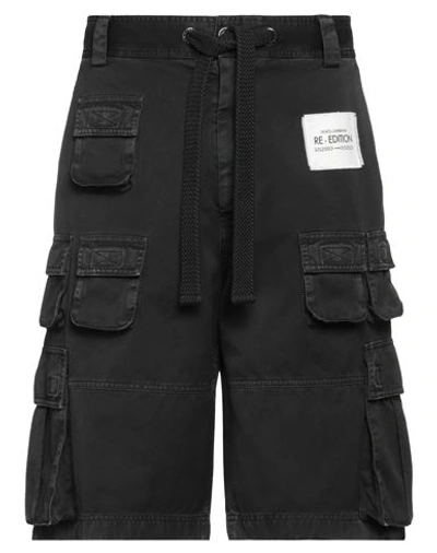Dolce & Gabbana Man Shorts & Bermuda Shorts Black Size 32 Cotton, Polyurethane, Elastane In Grey