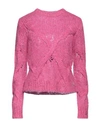 Patrizia Pepe Woman Sweater Fuchsia Size 2 Viscose, Polyamide, Wool, Mohair Wool In Pink