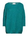 AMERICAN VINTAGE AMERICAN VINTAGE WOMAN SWEATER DEEP JADE SIZE XS/S POLYACRYLIC, ALPACA WOOL, MERINO WOOL, POLYAMIDE