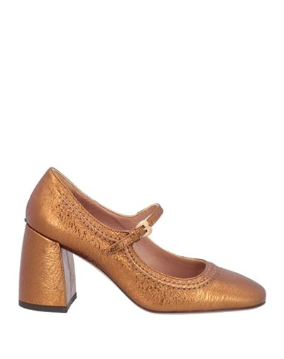 A.bocca A. Bocca Woman Pumps Bronze Size 9 Soft Leather In Yellow