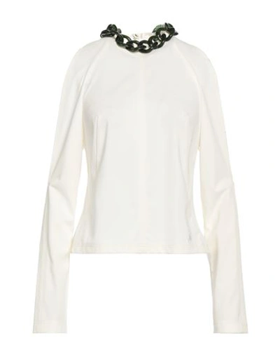 JW ANDERSON JW ANDERSON WOMAN TOP OFF WHITE SIZE 6 VISCOSE, POLYAMIDE, ELASTANE