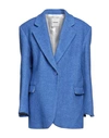 Sandro Woman Suit Jacket Bright Blue Size 4 Viscose