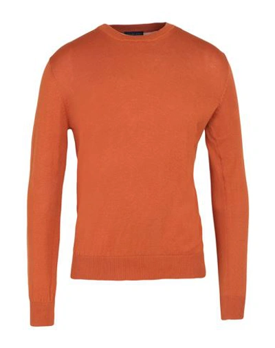 Bramante Man Sweater Orange Size 46 Cotton