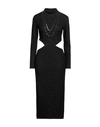 Desigual Woman Midi Dress Charcoal Size L Polyester, Viscose, Elastane In Grey