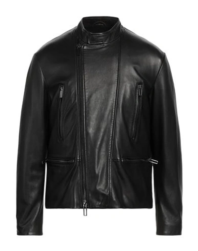 Emporio Armani Man Jacket Black Size 48 Lambskin