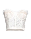 Alexander Mcqueen Woman Top Cream Size 2 Cotton, Polyamide, Acetate, Silk In White