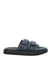 Officine Creative Italia Man Sandals Navy Blue Size 11 Soft Leather