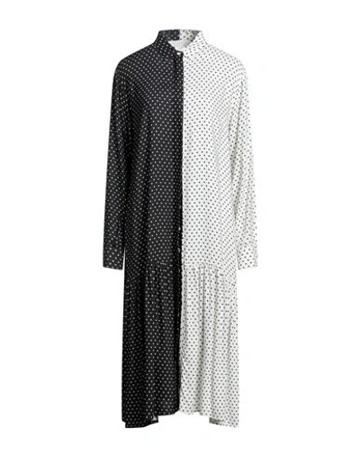 8pm Woman Midi Dress White Size S Rayon, Wool
