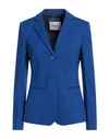 Dondup Woman Blazer Bright Blue Size 6 Viscose, Polyamide, Elastane