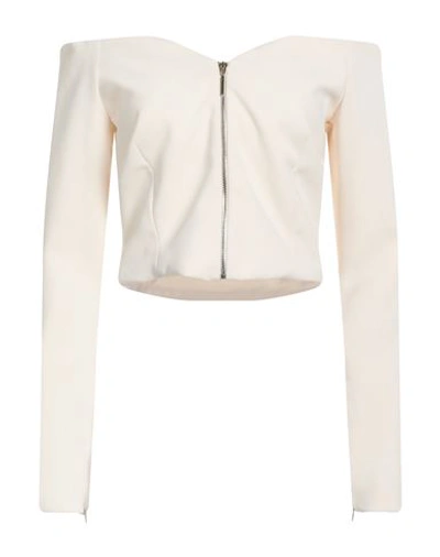 Simona Corsellini Woman Jacket Ivory Size 8 Polyester, Elastane In White