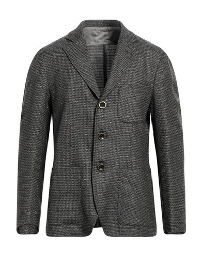 Peserico Man Blazer Charcoal Size 38 Wool, Linen In Grey