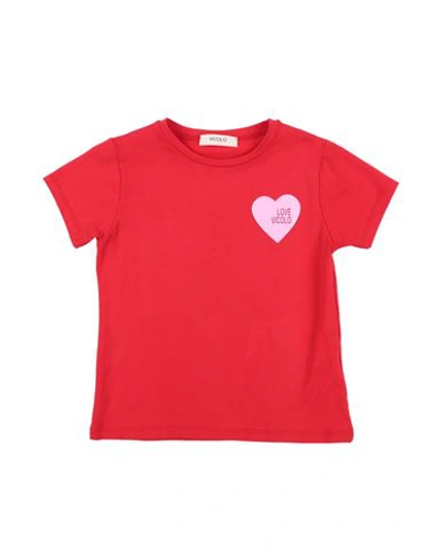 Vicolo Babies'  Toddler Girl T-shirt Red Size 6 Cotton, Elastane
