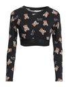Moschino Woman Top Black Size L Cotton, Elastane