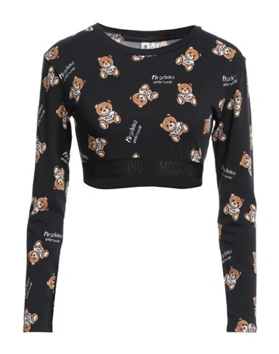 Moschino Woman Top Black Size L Cotton, Elastane