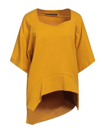 Alessio Bardelle Woman Sweatshirt Ocher Size M Cotton, Elastane In Yellow