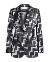 Emporio Armani Woman Blazer Midnight Blue Size 4 Polyester, Viscose, Cupro In Blue