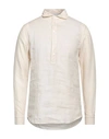 Paolo Pecora Man Shirt Beige Size 16 Cotton