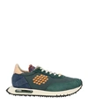 Bepositive Man Sneakers Deep Jade Size 10 Soft Leather, Textile Fibers In Green