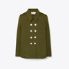 Tory Burch Wool Peacoat In Basque Green