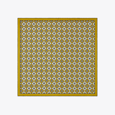 Tory Burch Monogram Printed Silk Scarf In Checkered