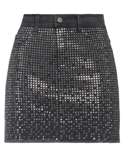 Dimora Woman Denim Skirt Steel Grey Size 6 Cotton, Elastane