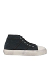 DOLCE & GABBANA DOLCE & GABBANA MAN SNEAKERS NAVY BLUE SIZE 9 COTTON, LAMBSKIN, CALFSKIN