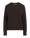 Alpha Studio Woman Sweater Dark Brown Size 12 Merino Wool