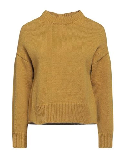Alpha Studio Woman Sweater Mustard Size 4 Merino Wool, Alpaca Wool, Polyamide In Yellow