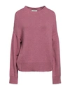 Alpha Studio Woman Sweater Mauve Size 10 Merino Wool, Alpaca Wool, Polyamide In Purple