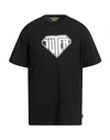 Iuter Man T-shirt Black Size Xl Cotton In Black
