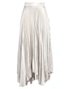 Rossopuro Woman Long Skirt Light Grey Size M Polyester In Grey