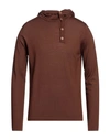 DANIELE ALESSANDRINI DANIELE ALESSANDRINI MAN TURTLENECK BROWN SIZE 40 WOOL