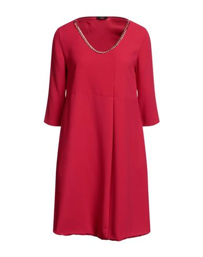 Hanita Woman Short Dress Garnet Size 6 Polyester In Red