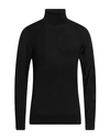 Thomas Reed Man Turtleneck Midnight Blue Size Xxl Cashmere In Black