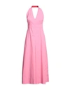 Maison Laviniaturra Woman Maxi Dress Pink Size 8 Cotton, Polyamide, Elastane