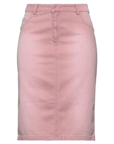 Marani Jeans Woman Denim Skirt Pastel Pink Size 6 Cotton, Elastane