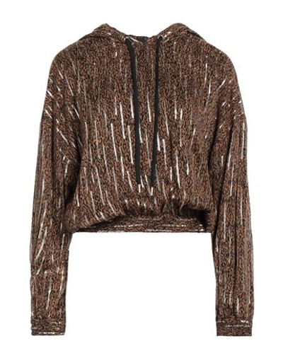 Pinko Uniqueness Woman Sweatshirt Brown Size S Viscose, Metallic Fiber