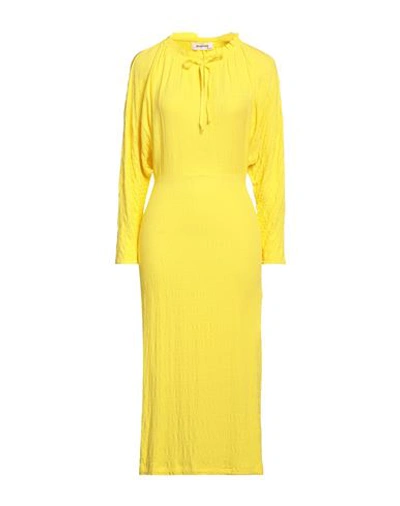Desigual Textured Midi Dress In Yellow