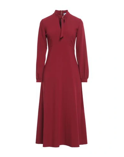 Closet Woman Midi Dress Red Size 10 Polyester, Viscose, Elastane