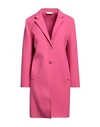 Haveone Woman Overcoat Fuchsia Size M Polyester In Pink