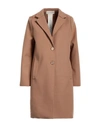 Haveone Woman Overcoat Camel Size L Polyester In Beige