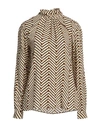 Caliban Woman Top Beige Size 2 Viscose, Elastane