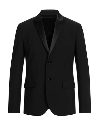 Dondup Notched-lapel Single-breast Blazer In Black